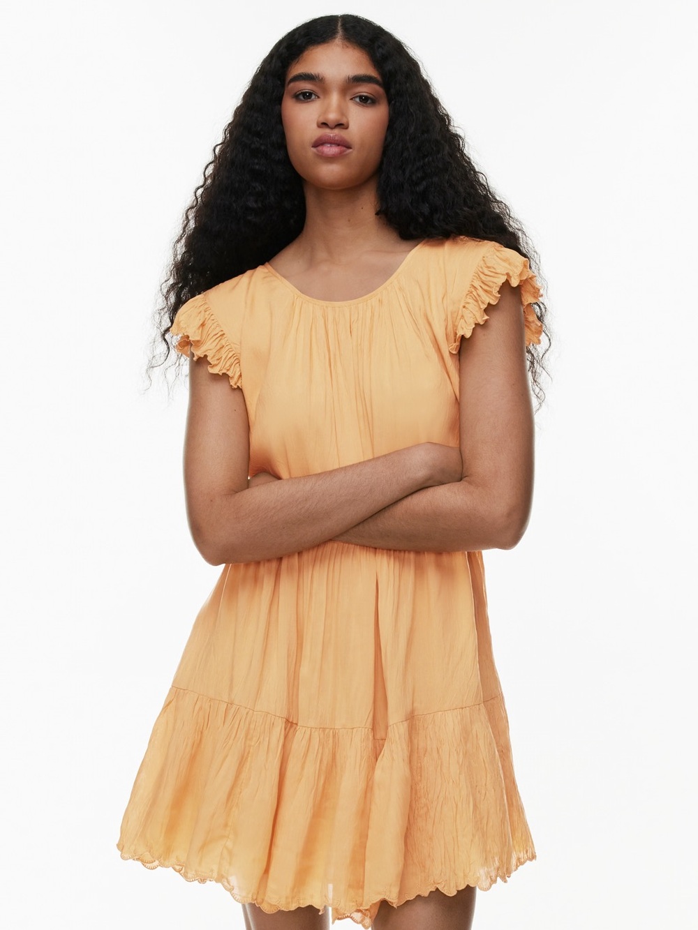 Aritzia sidonie dress wilfred large orange peach
